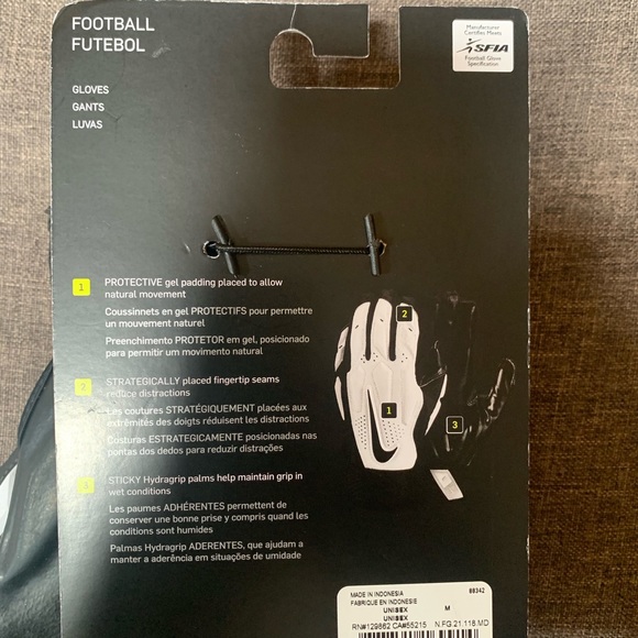 Nike D-Tack Lineman Football Gloves (Size Medium) - Picture 8 of 9